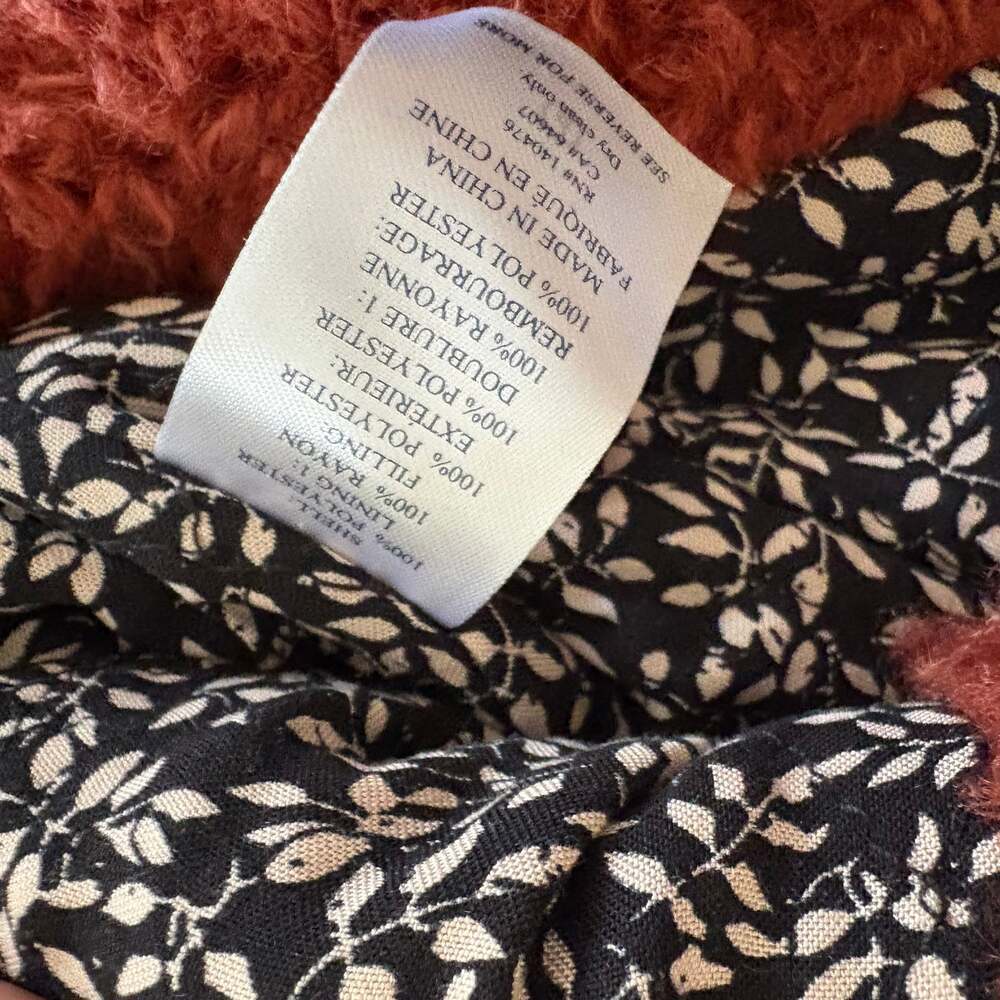 Faherty Rust Sherpa Teddy Jacket Button Front Fle… - image 5